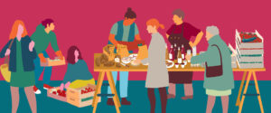Zum Frauentag sind viele Frauen bei der Verteilung